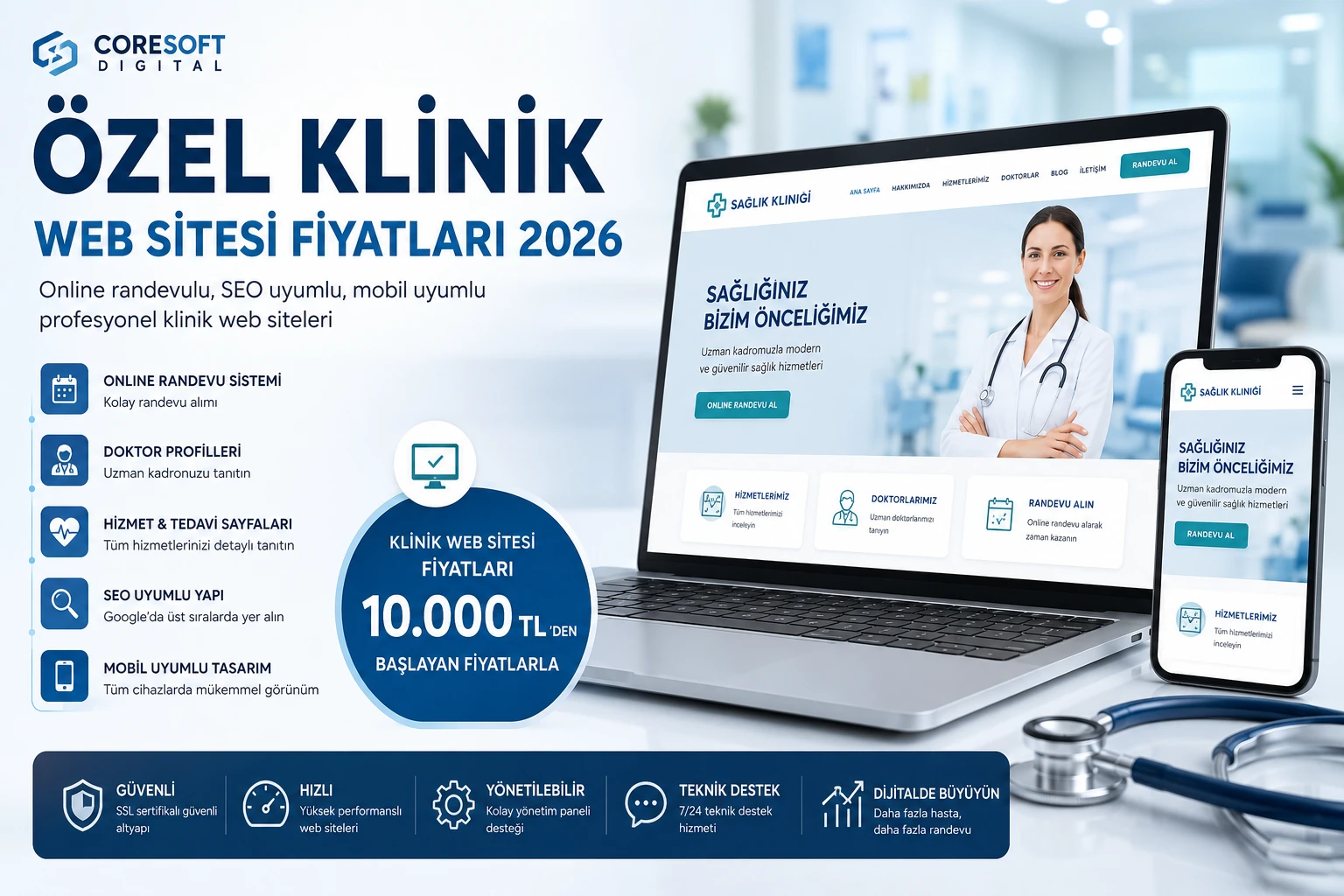 Özel Klinik Web Sitesi Fiyatları 2026