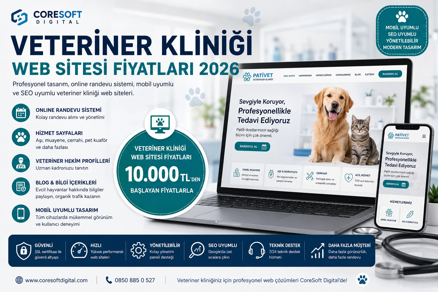 Veteriner Kliniği Web Sitesi Fiyatları 2026