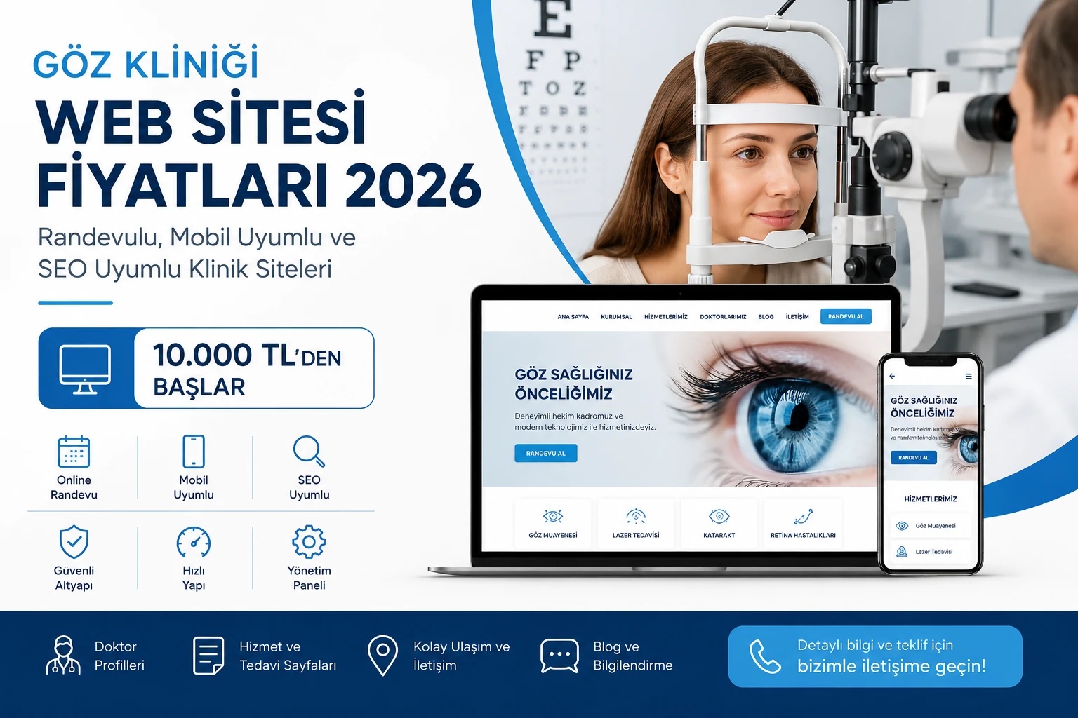 Göz Kliniği Web Sitesi Fiyatları 2026: Randevulu Klinik Sitesi Ne Kadara Yapılır?
