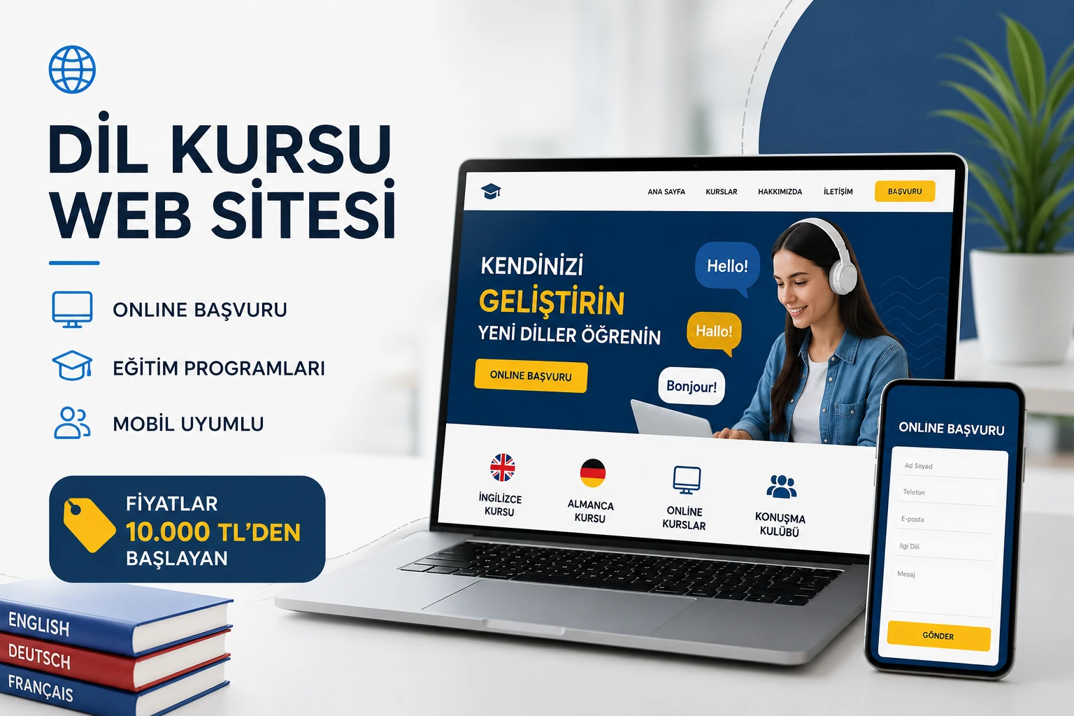 Dil Kursu Web Sitesi Fiyatları 2026: Online Başvuru Formlu Eğitim Sitesi