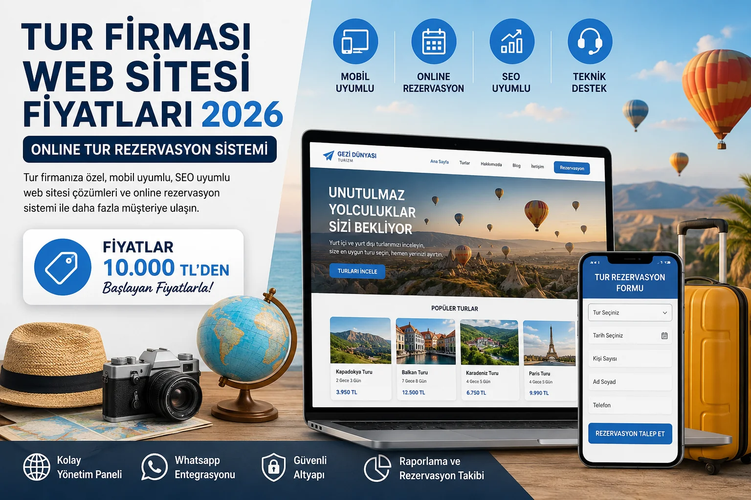 Tur Firması Web Sitesi Fiyatları 2026: Online Tur Rezervasyon Sistemi