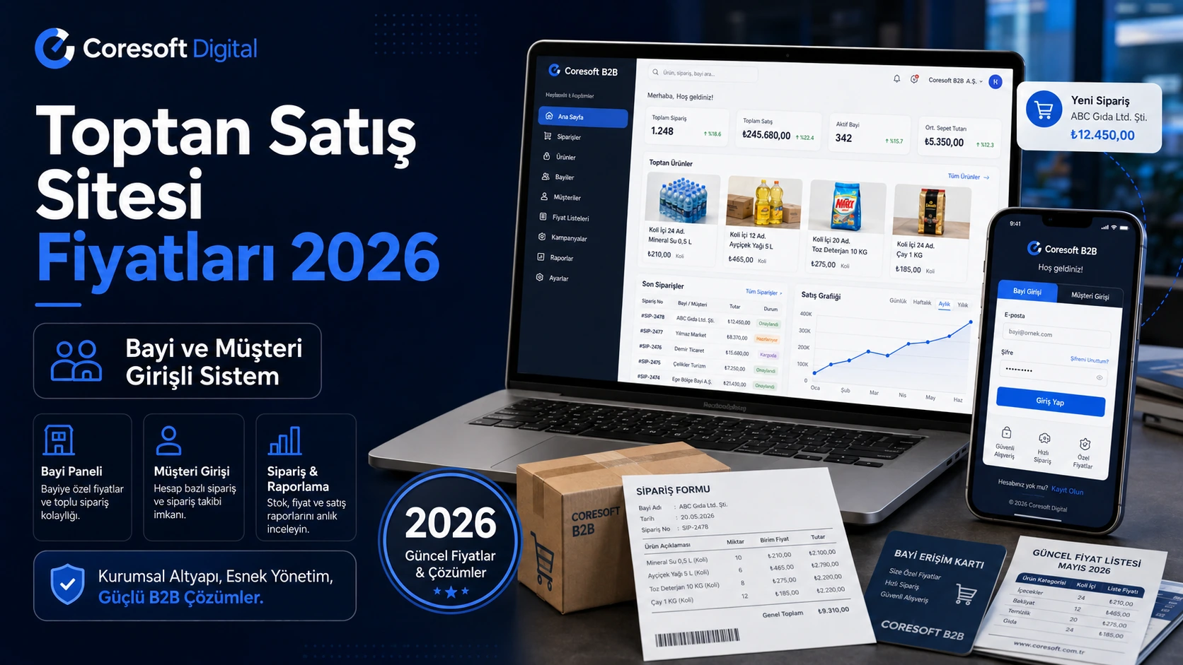 Toptan Satış Sitesi Fiyatları 2026: Bayi ve Müşteri Girişli Sistem