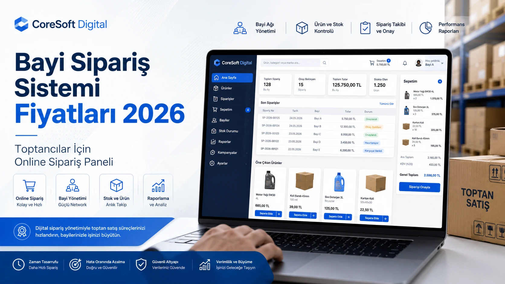 Bayi Sipariş Sistemi Fiyatları 2026: Toptancılar İçin Online Sipariş Paneli